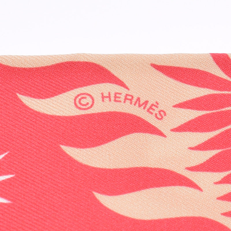 HERMES エルメス ツイリー LE CHARME D ORPHEE BA バーミリオン/ベージュ 063702S レディース シルク100％ スカーフ 新品 銀蔵