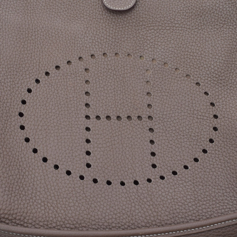 HERMES エルメス エヴリン3 GM エトゥープ シルバー金具 X刻印(2016年頃) ユニセックス トリヨンクレマンス ショルダーバッグ ABランク 中古 銀蔵