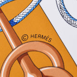 HERMES エルメス カレ90 クリケティス ブルー レディース シルク100％ スカーフ 新同 中古 銀蔵