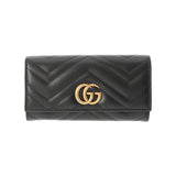 GUCCI グッチ GGマーモント コンチネンタル ウォレット 黒 443436 ユニセックス レザー 長財布 新品 銀蔵