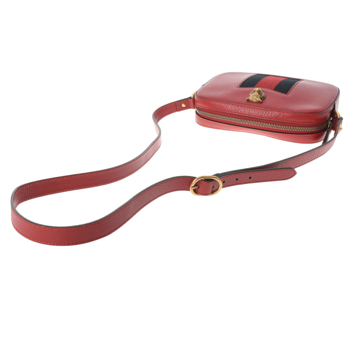 グッチキャット レッド ゴールド金具 レディース レザー