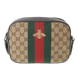 GUCCI グッチ ビー シェリーライン ブラウン ゴールド金具 412008 レディース GGキャンバス レザー ショルダーバッグ ABランク 中古 銀蔵