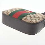 GUCCI グッチ ビー シェリーライン ブラウン ゴールド金具 412008 レディース GGキャンバス レザー ショルダーバッグ ABランク 中古 銀蔵