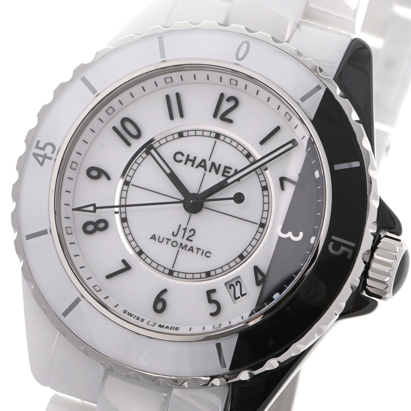CHANEL シャネル J12 パラドックス  H6515 メンズ 白セラミック/SS 腕時計 自動巻き ホワイト/ブラック文字盤 Aランク 中古 銀蔵