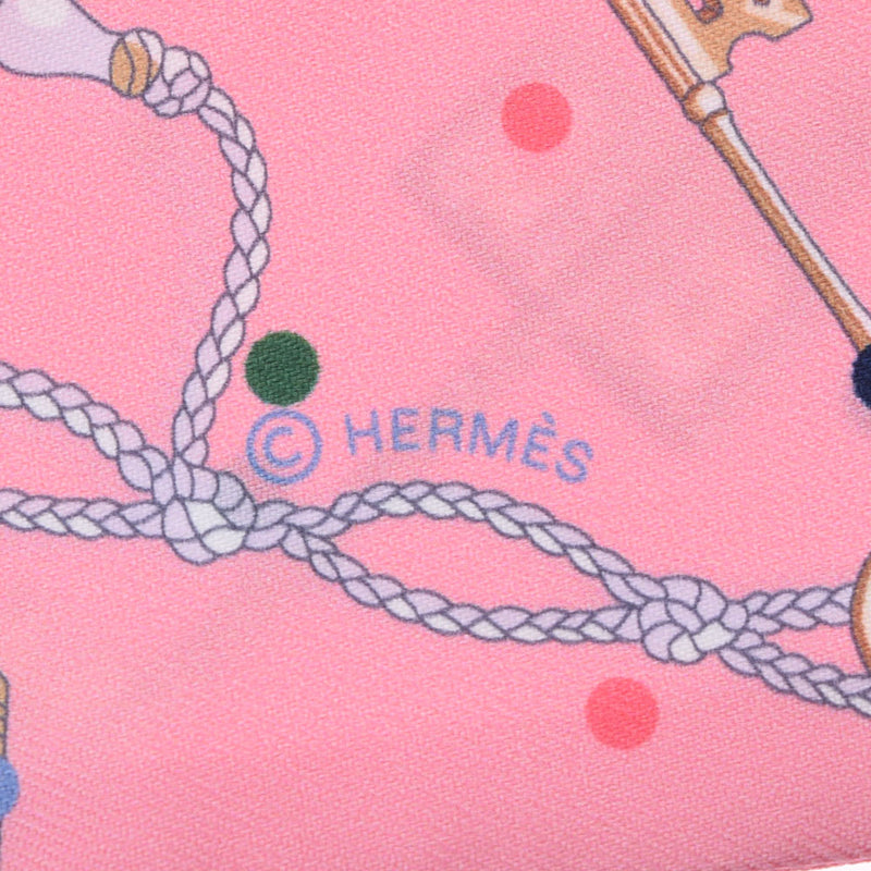 HERMES エルメス ツイリー LES CLES A POIS ピンク系 063871S レディース シルク100％ スカーフ 新品 銀蔵