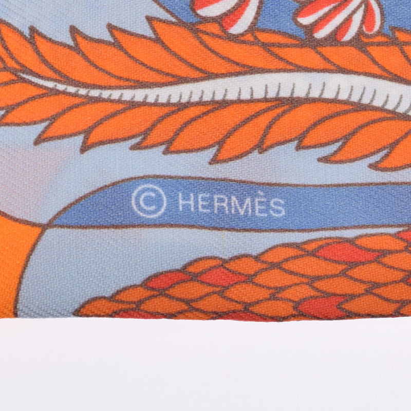 HERMES エルメス ツイリー EXPOSITION UNIVERSELL 万国博覧会 オレンジ系 063536S レディース シルク100％ スカーフ 新品 銀蔵