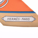 HERMES エルメス ツイリー LIFT PROFILE オレンジ系 063777S レディース シルク100％ スカーフ 新品 銀蔵