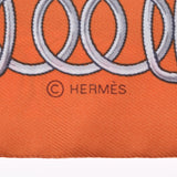 HERMES エルメス ツイリー LIFT PROFILE オレンジ系 063777S レディース シルク100％ スカーフ 新品 銀蔵