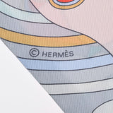 HERMES エルメス ツイリー CARRES VOLANTS 空飛ぶカレ グレー系 063849S レディース シルク100％ スカーフ 新同 中古 銀蔵