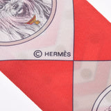 HERMES エルメス ツイリー COLLIERS ET CHIENS レッド レディース シルク100％ スカーフ Aランク 中古 銀蔵
