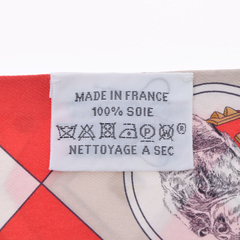 HERMES エルメス ツイリー COLLIERS ET CHIENS レッド レディース シルク100％ スカーフ Aランク 中古 銀蔵