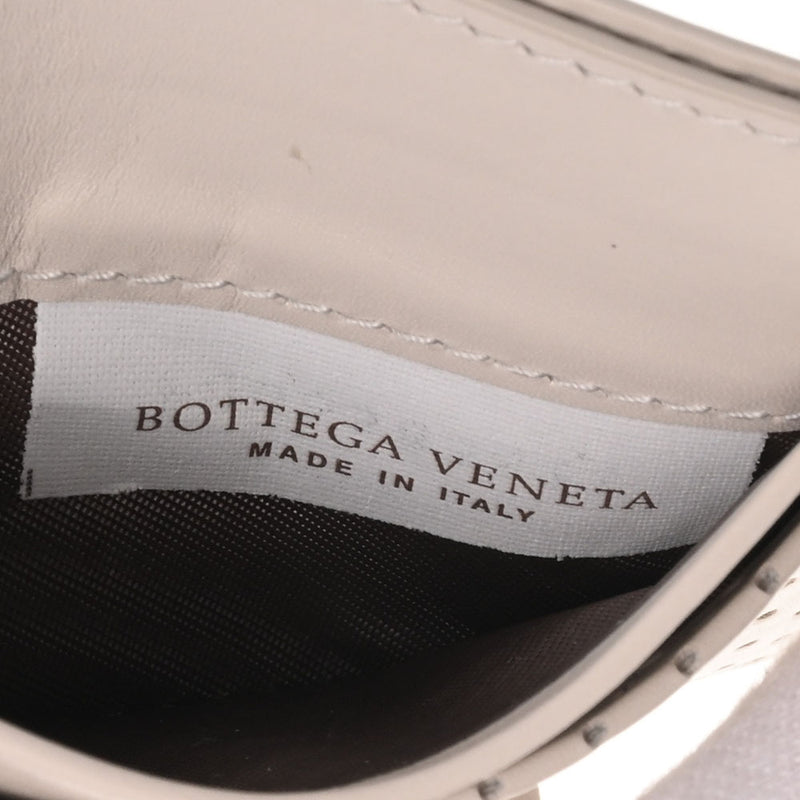 BOTTEGAVENETA ボッテガヴェネタ グレー レディース パンチングレザー カードケース 新同 中古 銀蔵