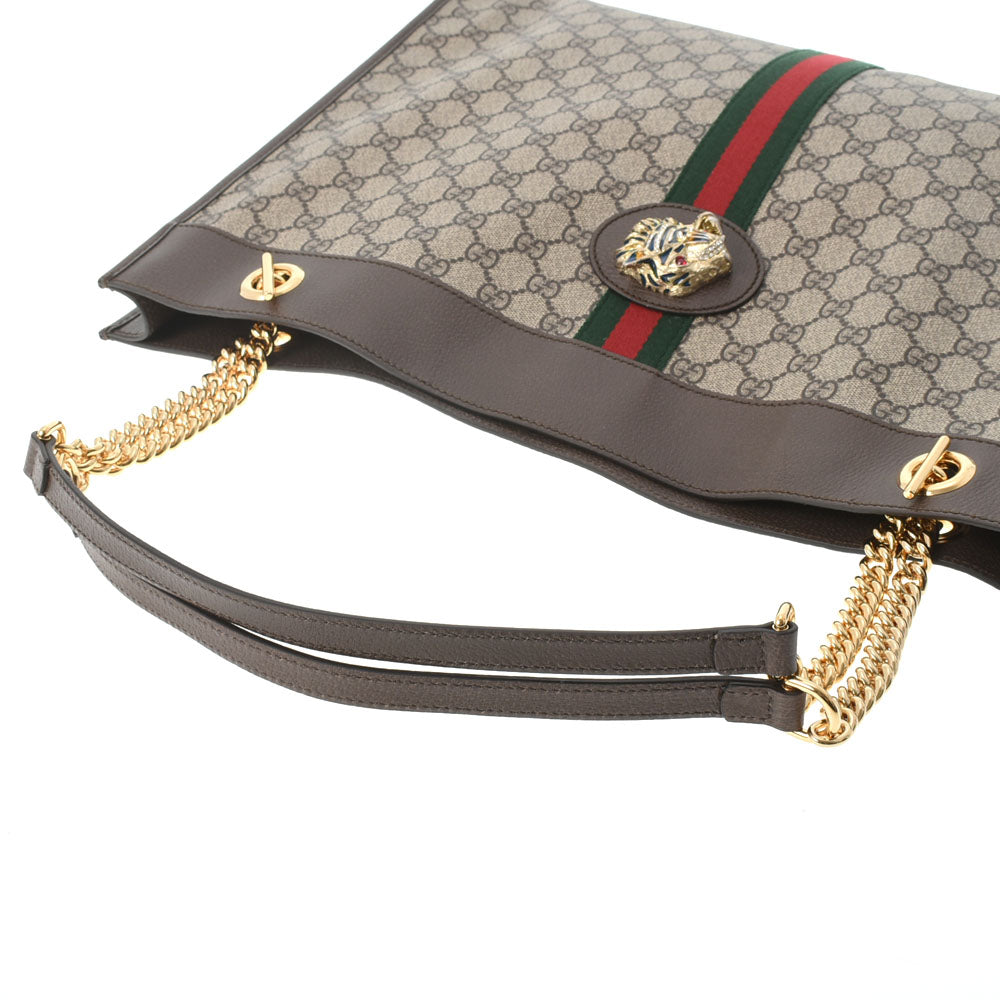 グッチダイガーヘッド ラジャ チェーントート ブラウン ゴールド金具 メンズ GGスプリームキャンバス トートバッグ 537219 GUCCI –  銀蔵オンライン