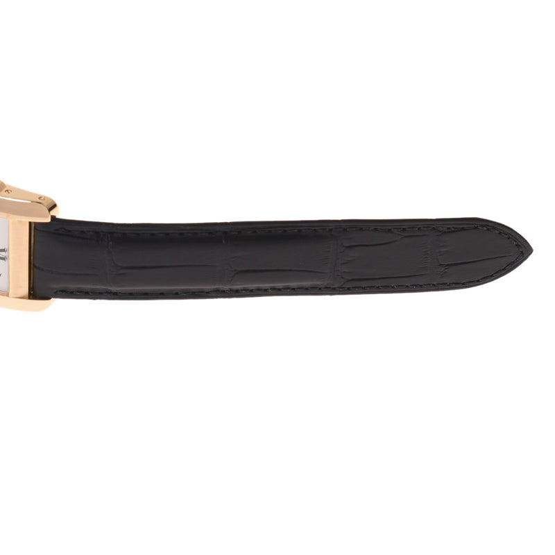CARTIER カルティエ タンクアメリカン クロノ リフレックス W2601156 メンズ YG/革 腕時計 クオーツ ホワイト文字盤 Aランク 中古 銀蔵