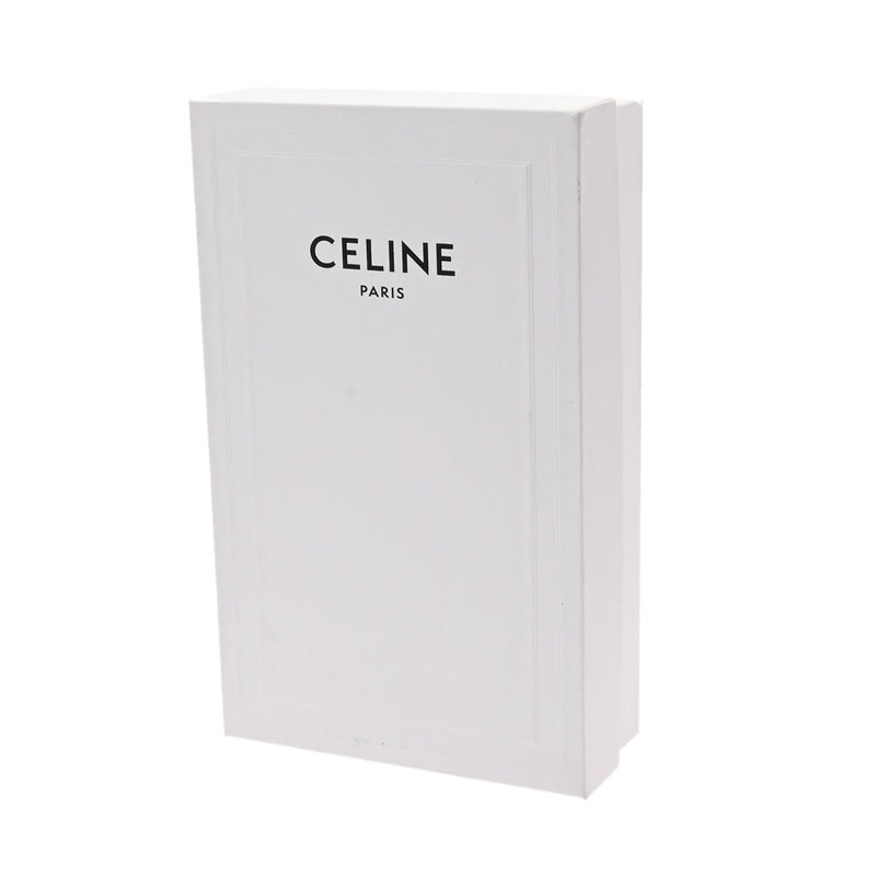 CELINE セリーヌ フォン カードケースホルダー ブラック シルバー金具 レディース 型押しレザー コインケース Bランク 中古 銀蔵