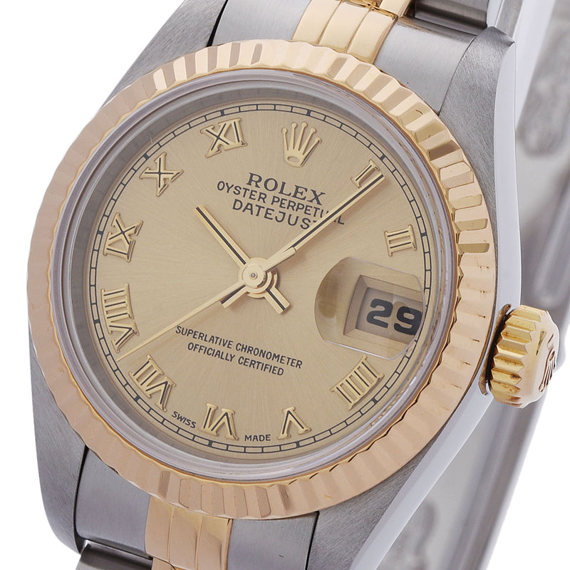 ROLEX ロレックス デイトジャスト 69173 レディース YG/SS 腕時計 自動巻き シャンパン文字盤 Aランク 中古 銀蔵