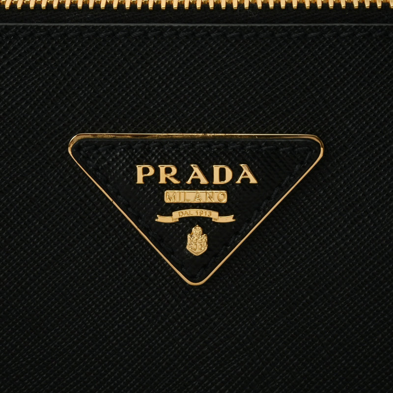 PRADA プラダ ガレリア ミディアムバッグ ブラック ゴールド金具 1BA863 レディース サフィアーノ 2WAYバッグ 新品 銀蔵