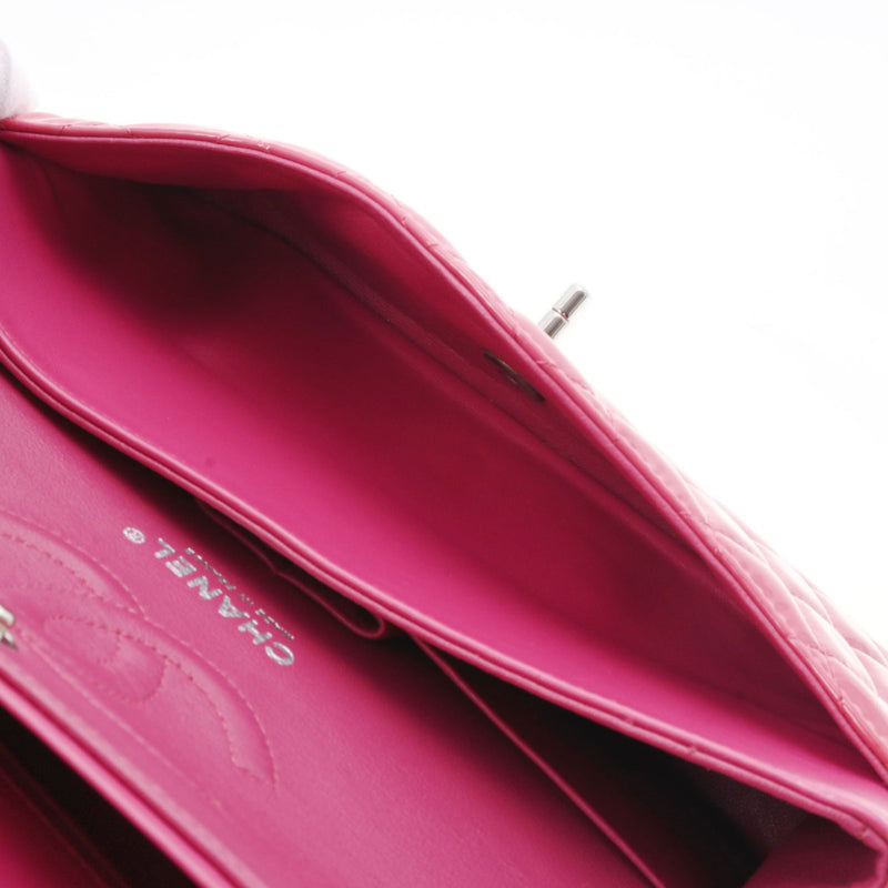 CHANEL シャネル マトラッセ WフラップWチェーン ショルダー 25 ピンク シルバー金具 A01112 レディース エナメル ショルダーバッグ Bランク 中古 銀蔵