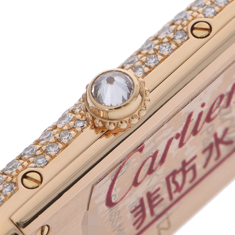 CARTIER カルティエ タンクアロンジェ 23年6月カルティエメーカーコンプリート WB3001G1 レディース YG/革 腕時計 クオーツ ホワイト文字盤 Aランク 中古 銀蔵