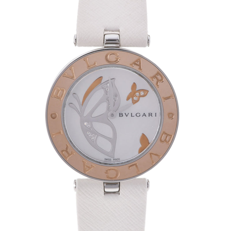 BVLGARI ブルガリ B-ZERO1 バタフライ BZP30S レディース SS/革 腕時計 クオーツ シェル文字盤 Aランク 中古 銀蔵