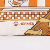 HERMES エルメス ツイリー BRIDES ET GRIS GRIS キャラメル/ホワイト/ブロンズ 062849S レディース シルク100％ スカーフ 未使用 銀蔵