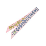 HERMES エルメス ツイリー Galons et Brandebourgs ローズペール/ブルージーン レディース シルク100％ スカーフ Aランク 中古 銀蔵