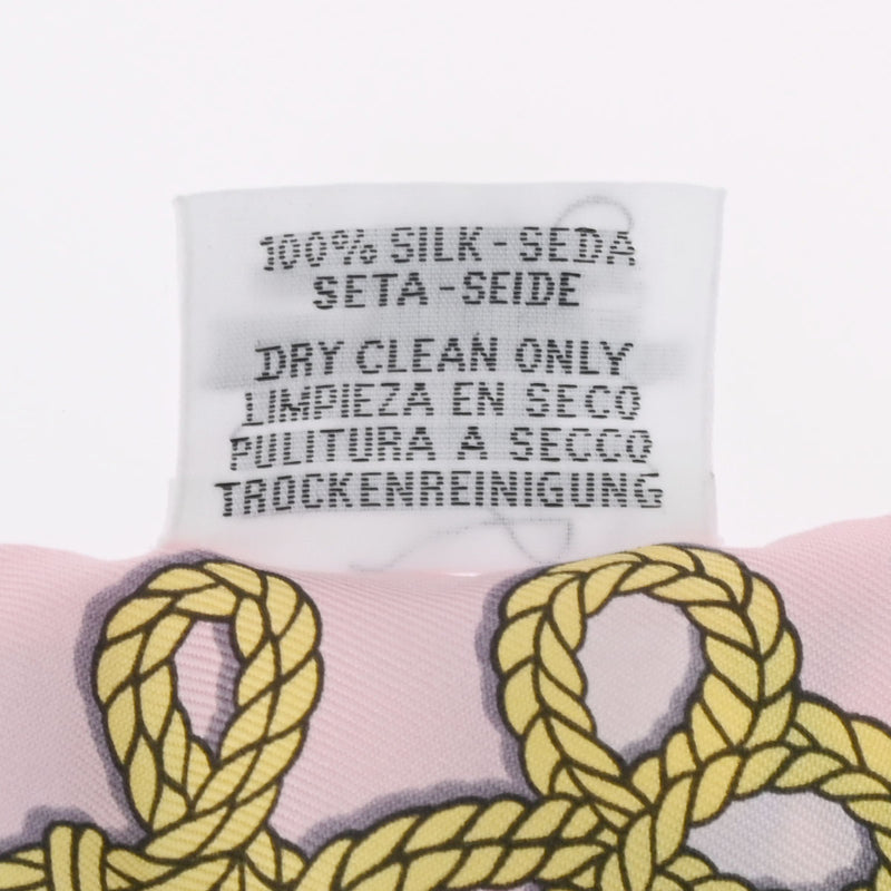 HERMES エルメス ツイリー Galons et Brandebourgs ローズペール/ブルージーン レディース シルク100％ スカーフ Aランク 中古 銀蔵