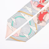 HERMES エルメス ツイリー  Carres Volants 空飛ぶカレ グリスパール/ローズパール レディース シルク100％ スカーフ Aランク 中古 銀蔵
