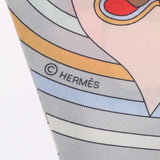 HERMES エルメス ツイリー  Carres Volants 空飛ぶカレ グリスパール/ローズパール レディース シルク100％ スカーフ Aランク 中古 銀蔵