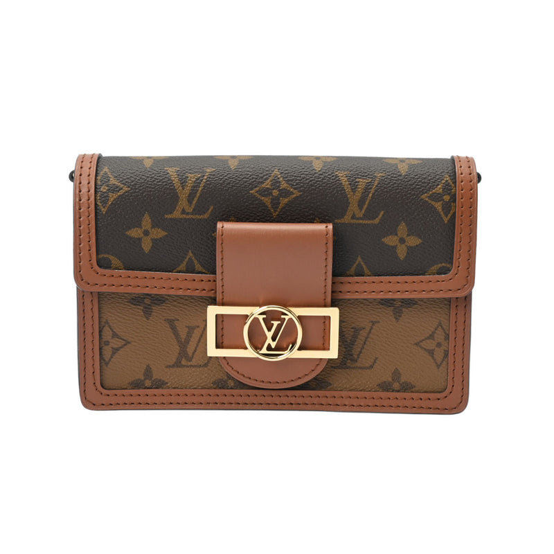 LOUIS VUITTON ルイヴィトン モノグラム リバース ポルトフォイユ ドーフィーヌ ブラウン M68746 レディース モノグラムリバースキャンバス チェーンウォレット Aランク 中古 銀蔵