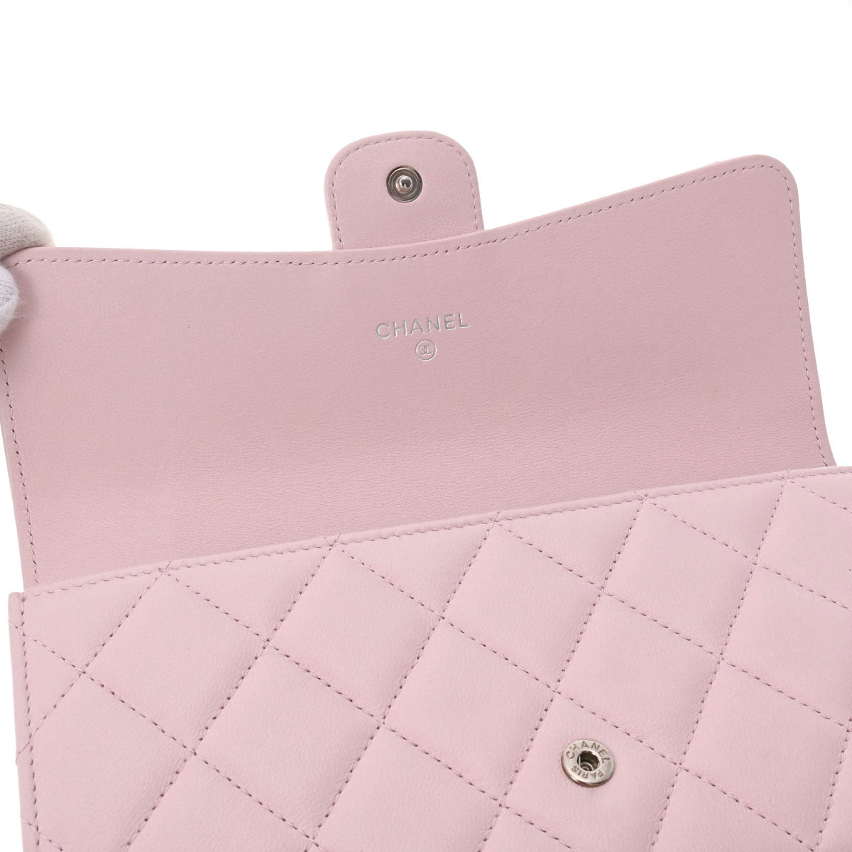 CHANEL - CHANEL(シャネル) 長財布 マトラッセ ピンク シルバー