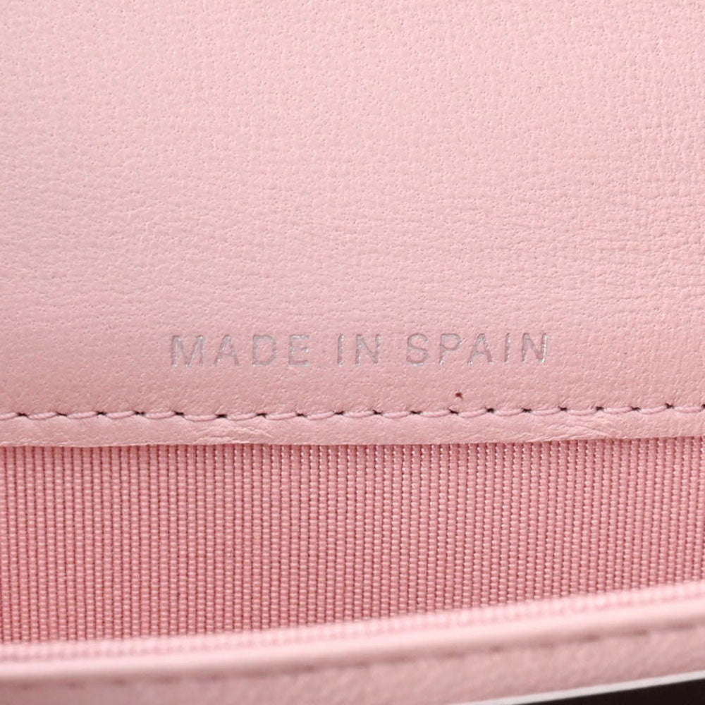 シャネル二ツ折長財布 14143 ピンク シルバー金具 レディース