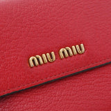 MIUMIU ミュウミュウ マドラス 財布 レッド ゴールド金具 5ML014 レディース レザー 二つ折り財布 ABランク 中古 銀蔵