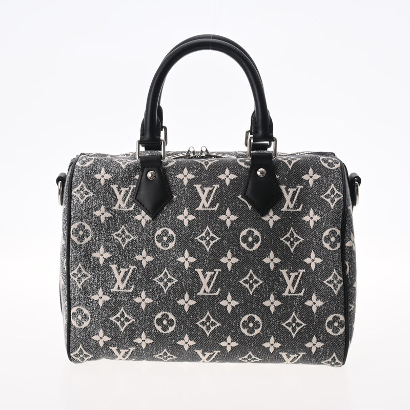 LOUIS VUITTON ルイヴィトン モノグラムデニム スピーディバンドリエール 25  グレー M21464 レディース モノグラムジャガードデニム ハンドバッグ 未使用 銀蔵