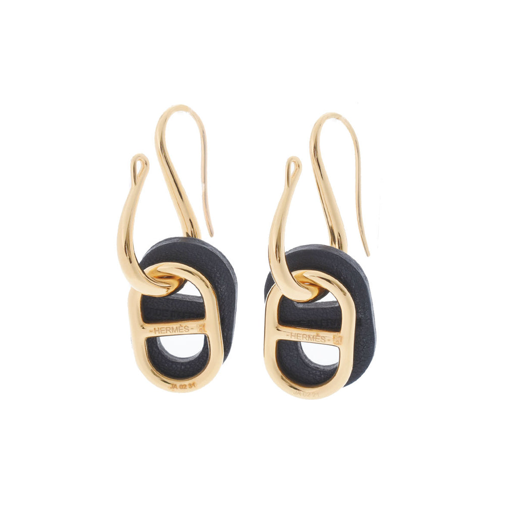 エルメス　オーマイヨン　ピアス　ゴールド HERMES 超美品 エルメス オーマイヨン シェーヌダンクル