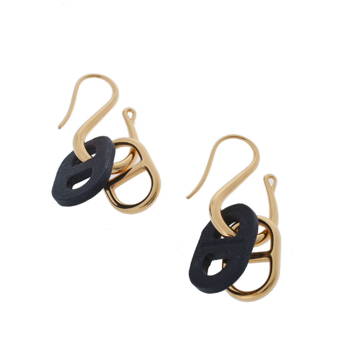 【期間限定】 エルメスオーマイヨン ピアス レディース ゴールド金具 ブラック アクセサリー