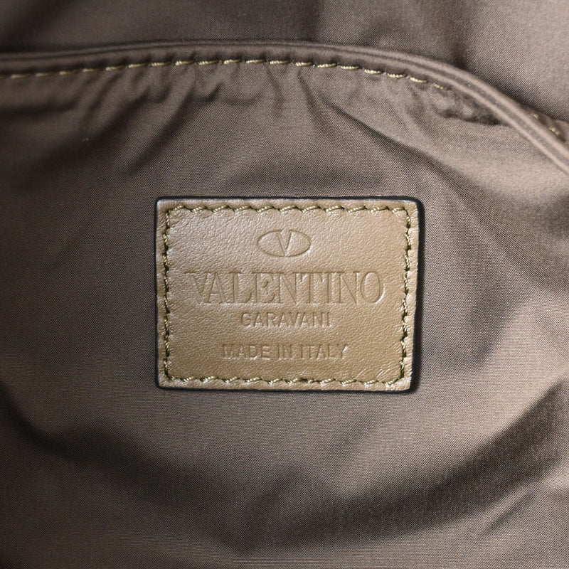 Valentino ヴァレンチノ ロックスタッズ バックパック カーキ メンズ ナイロン リュック・デイパック Aランク 中古 銀蔵