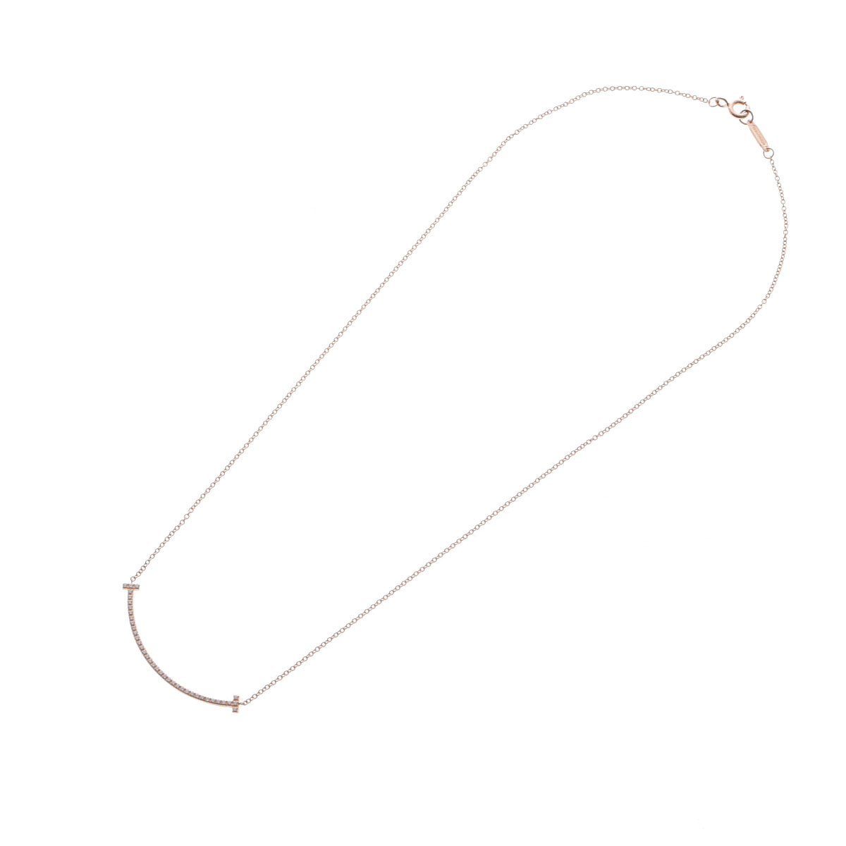 ティファニーTスマイル ネックレス スモール レディース K18ピンク