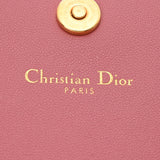 CHRISTIAN DIOR クリスチャンディオール カナージュ CARO ウォレット ピンク レディース カーフ 二つ折り財布 ABランク 中古 銀蔵