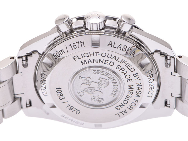 オメガ スピードマスター アラスカプロジェクト 白文字盤 311.32.42.30.04.001 メンズ SS 自動巻 時計 Aランク OMEGA 箱 ギャラ ピクトグラム限定証 中古 銀蔵