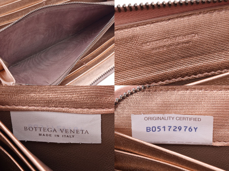 ボッテガヴェネタ ラウンドファスナー長財布 イントレチャート ピンクゴールド系 レディース レザー Bランク BOTTEGA VENETA –  銀蔵オンライン