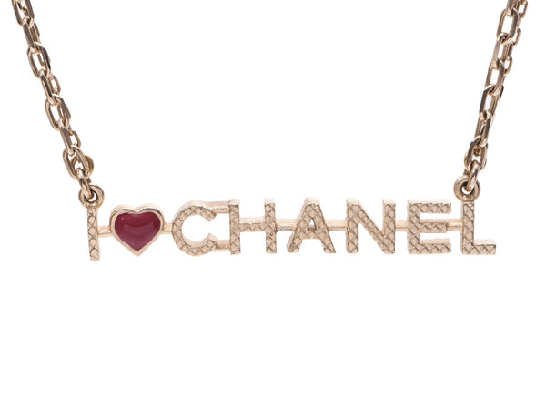 Chanel necklace I LOVE CHANEL 17 years model Lady's GP A rank CHANEL used silver storehouse