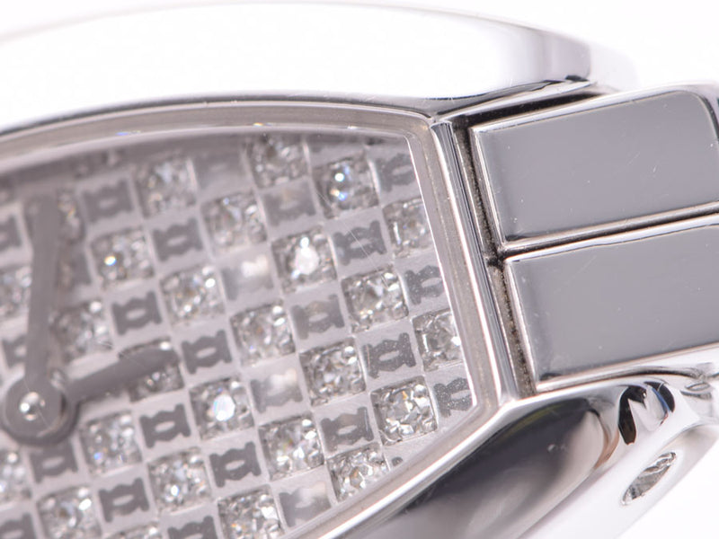 CARTIER カルティエミニトノーラニエールレディース WG/ diamond watch quartz diamond clockface A rank used silver storehouse