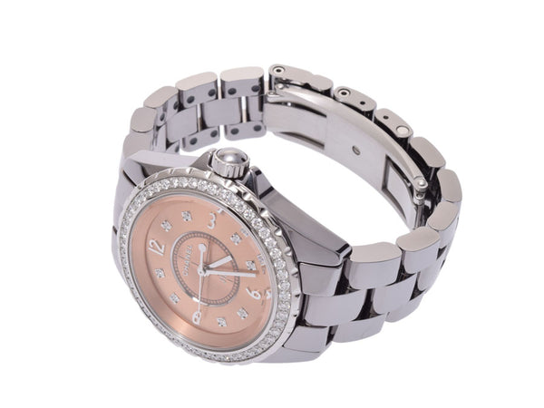 CHANEL Chanel J12 Chronomatic 33mm Bezel Diamond 8P Diamond H2563 Unisex Titanium Ceramic Watch Quartz Pink Dial Dial A Rank Used Ginzo