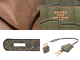 HERMES Hermes Birkin 30 green gold metal fittings □E stamped (around 2001) Ladies Niroticus mat handbag A rank used Ginzo