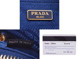 Prada porch dark blue system 1NA693 Lady's men denim A rank PRADA guarantee used silver storehouse