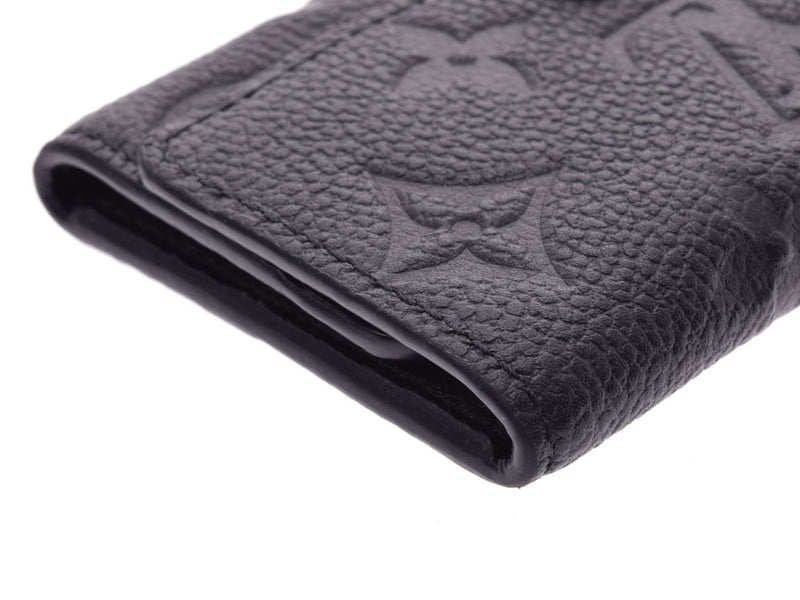 Louis Vuitton Unplant 6x Key Case Black M64421 Men's Women's Leather AB Rank LOUIS VUITTON Used Ginzo