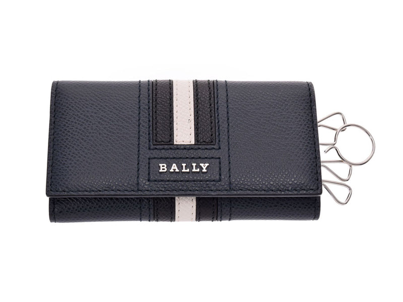バリー 4連キーケース ネイビー系 メンズ レザー 未使用 美品 BALLY 箱 