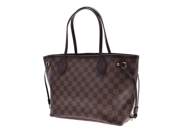 Louis Vuitton Damier Neverfull PM Brown N51109 Old Model Ladies Leather Handbag A Rank LOUIS VUITTON Used Ginzo