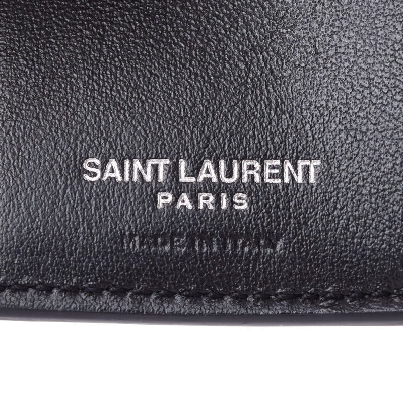 Saint Laurent紧凑型钱包Heart Studs黑色中性皮革双向钱包SAINT LAURENT二手